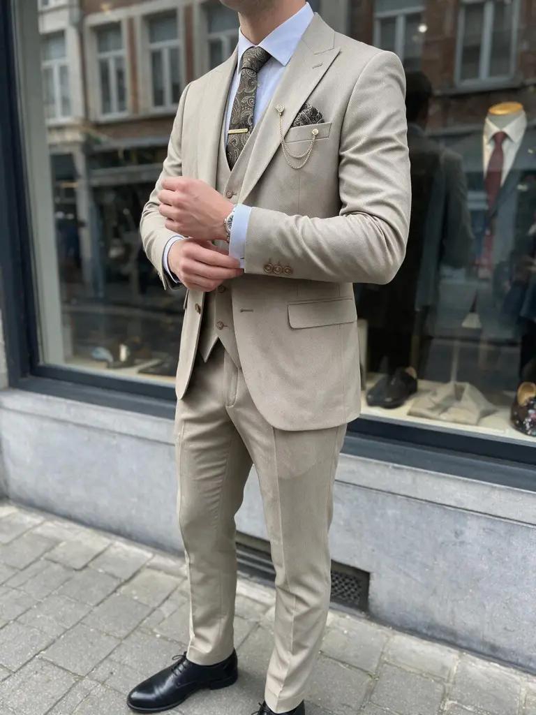 Steengrijs Driedelig Pak Heren — PK30