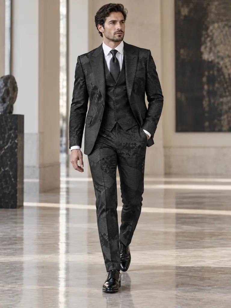 Gala kostuum op maat — Jacquard, slim fit (BES021)