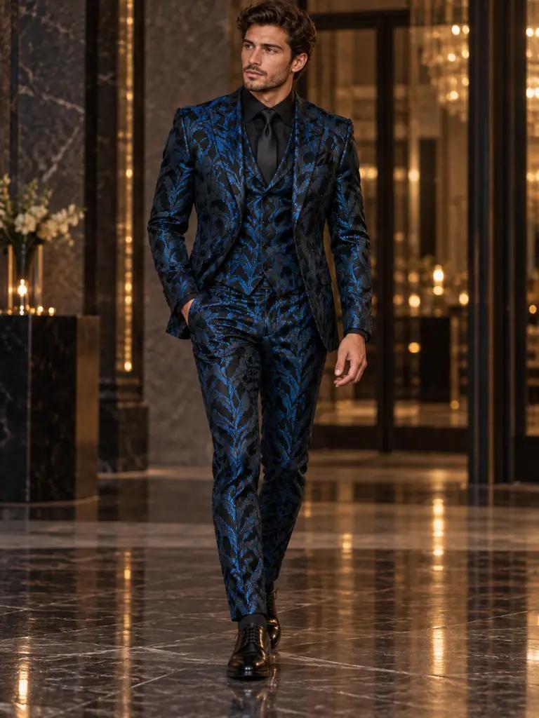 Gala kostuum op maat — Jacquard, slim fit (BES012)