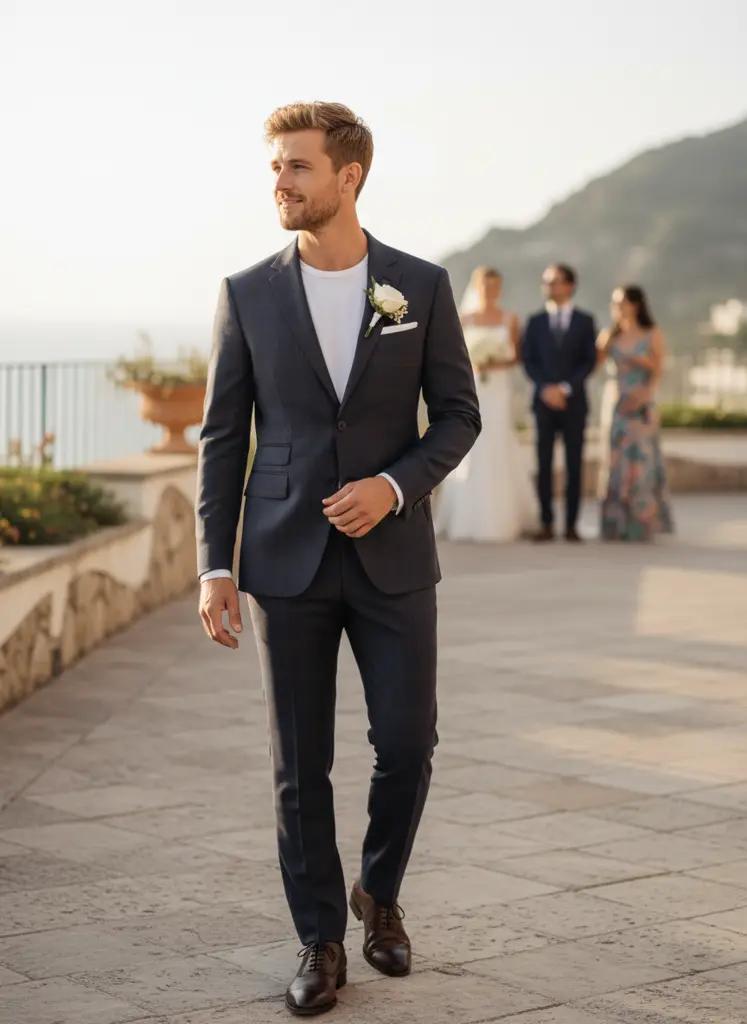 Trouwpak op maat — Super 130's wol, slim fit (R4535)
