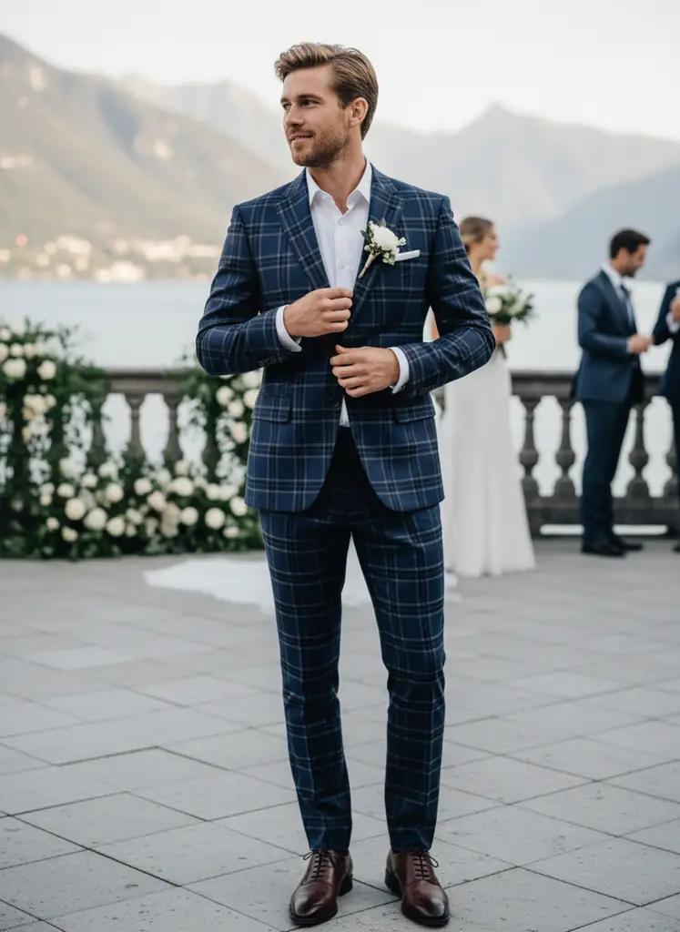 Trouwpak op maat — Super 110's wol, slim fit (V2819)